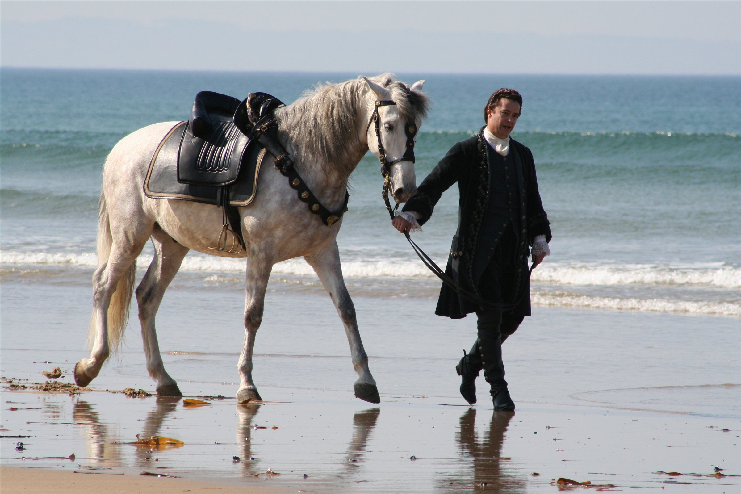 L'Épervier : le corsaire mène son cheval sur le rivage breton